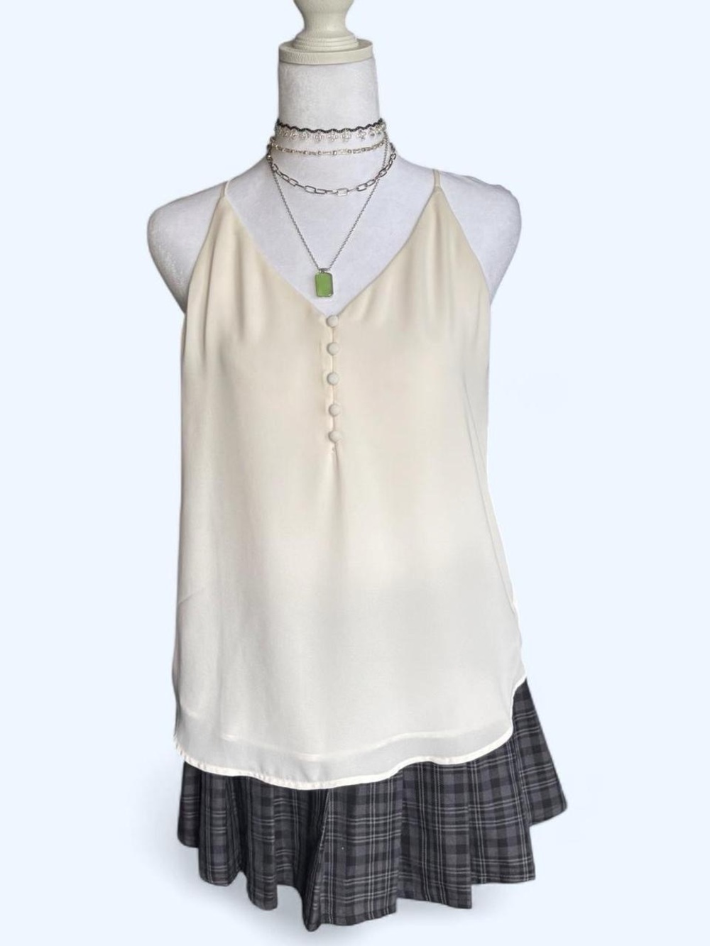 LOFT Spaghetti Strap V-Neck cami loft cream color